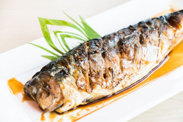 Grilled mackerel with Sweet Chilli Sauce