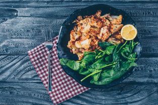 Roasted Cauliflower Spinach Bowl